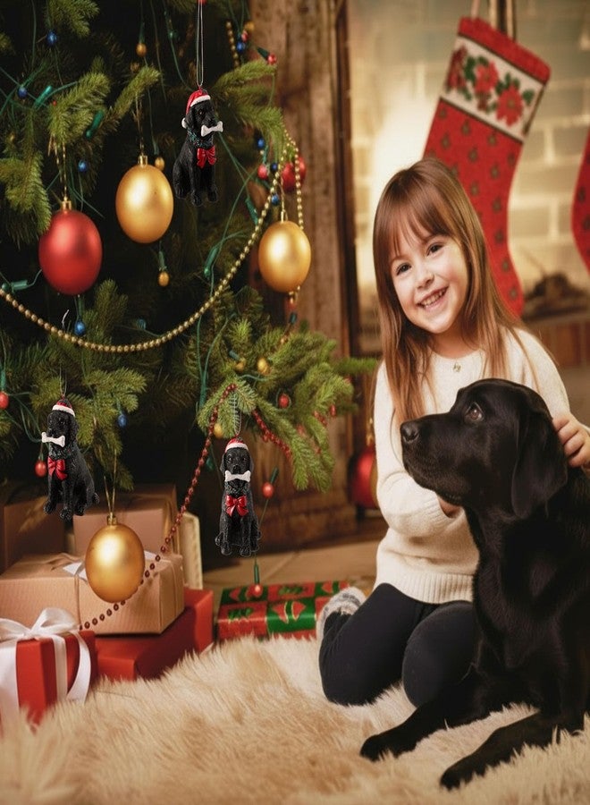 ElectricWise Black Labrador Christmas Ornaments 2025, Lab Retriever Figurine Dog Resin Ornaments for Xmas Tree Decoration, Black Lab Gifts for Men Women Dog Lover - Image 5
